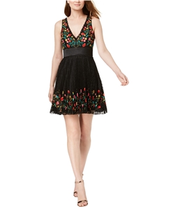 French Connection Womens Embroidered Lace A-line Dress