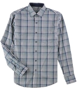 Tasso Elba Mens Plaid LS Button Up Shirt
