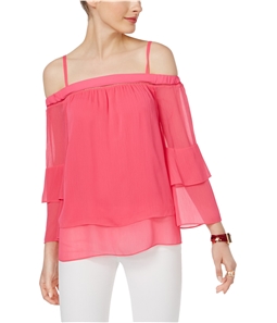I-N-C Womens Tiered Off the Shoulder Blouse