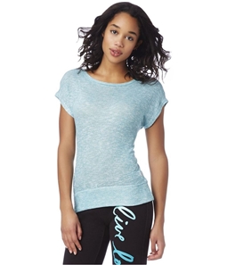 Aeropostale Womens Sheer Scoop-Back Knit Basic T-Shirt