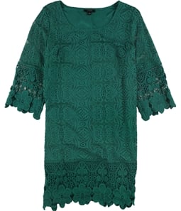 Alfani Womens Crochet-Trim A-line Dress