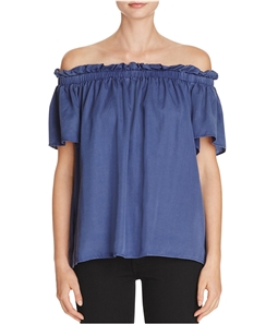 French Connection Womens Stayton Ruffle Knit Blouse