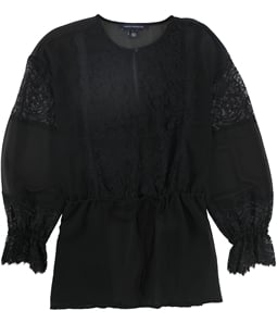 French Connection Womens Lace Peplum Blouse