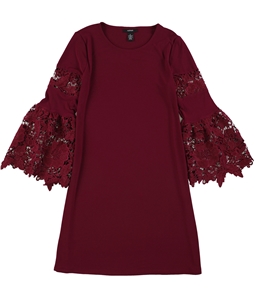 Alfani Womens Lace-Sleeve A-line Dress