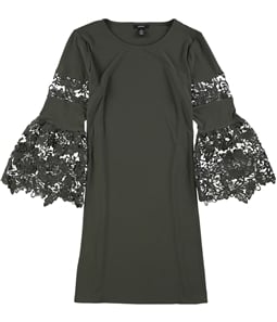Alfani Womens Lace-Sleeve A-line Dress