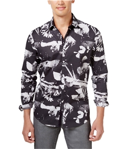 I-N-C Mens Abstract Button Up Shirt