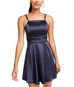 Sequin Hearts Womens Satin Fit & Flare Dress