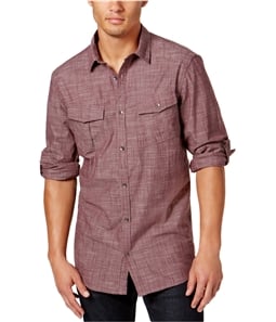 I-N-C Mens Textured Utility Button Up Shirt