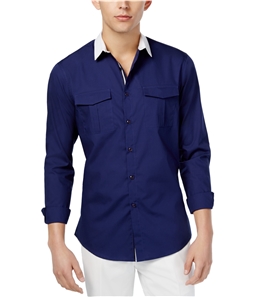 I-N-C Mens Contrast Button Up Shirt