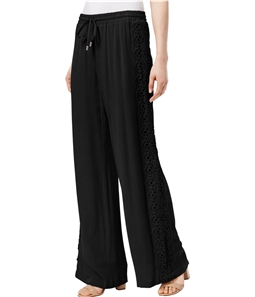 I-N-C Womens Lace-Trim Casual Wide Leg Pants