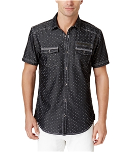 I-N-C Mens Dual Textured Button Up Shirt