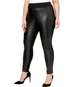 I-N-C Womens Faux Leather Front Casual Leggings