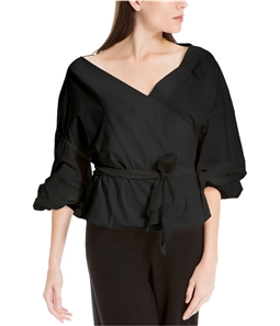 Max Studio London Womens Belted Wrap Blouse