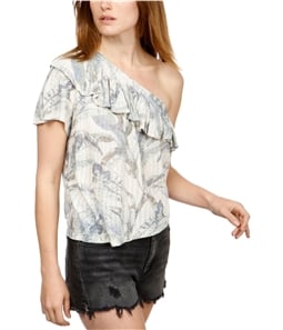 Lucky Brand Womens Tropical One Shoulder Blouse