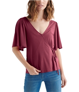 Lucky Brand Womens Sand Wash Wrap Blouse