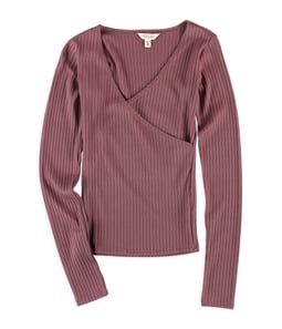 Aeropostale Womens Ribbed Crossover Pullover Blouse