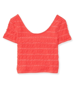 Aeropostale Womens Lace Bodycon Crop Graphic T-Shirt