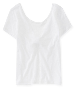Aeropostale Womens Knot Back Cropped Basic T-Shirt