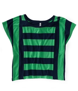 Aeropostale Womens Horizontal Vert Stripe Graphic T-Shirt