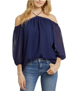 1.STATE Womens Sheer Knit Blouse