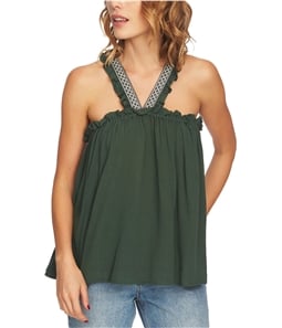 1.STATE Womens Embroidered Halter Top Shirt