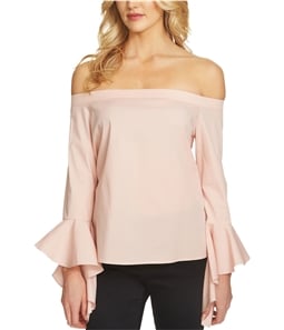 1.STATE Womens Ruffled-Sleeve Off the Shoulder Blouse