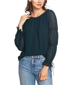 1.STATE Womens Double Gathered Sleeve Pullover Blouse