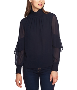 1.STATE Womens Chiffon Mock Neck Pullover Blouse