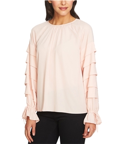 1.STATE Womens Tiered Knit Blouse