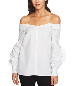 1.STATE Womens Off The Shoulder Button Up Shirt