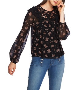 1.STATE Womens Crochet Trim Pullover Blouse
