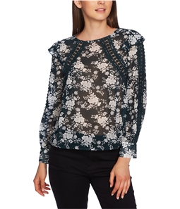1.STATE Womens Lace Inset Pullover Blouse