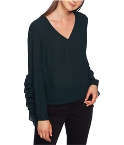 1.STATE Womens Ruffled Sleeve Pullover Blouse