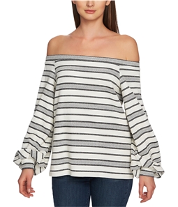 1.STATE Womens Ruched Sleeve Off the Shoulder Blouse