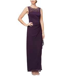 Alex Evenings Womens Embellished Gown Dress
