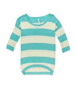 Aeropostale Womens Striped Ribbed Knit Sweater