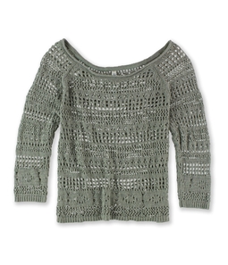 Aeropostale Womens Sheer Cropped Knit Sweater