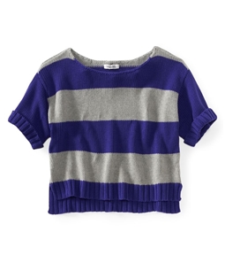Aeropostale Womens Stripe Wide-fit Cropped Knit Sweater