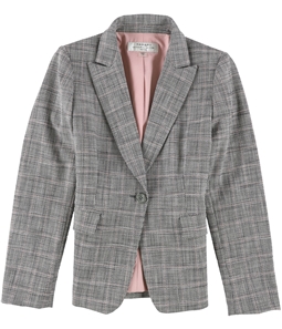 Tahari Womens Pink Accent One Button Blazer Jacket