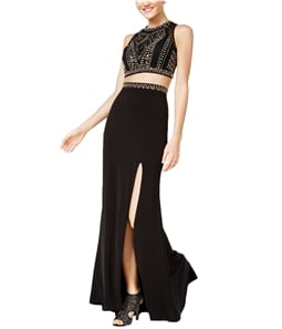Say Yes to the Prom Womens 2-Pc. Studded Gown Dress