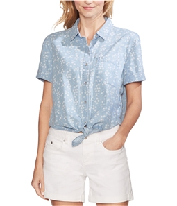 Vince Camuto Womens Tie-Front Button Down Blouse