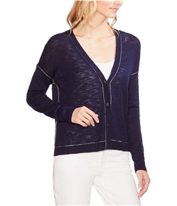 Vince Camuto Womens Contrast Piping Cardigan Sweater