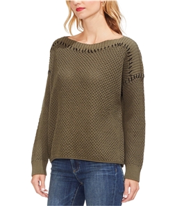 Vince Camuto Womens Contrast Stitching Pullover Sweater