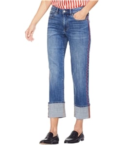 Vince Camuto Womens Piped Trim Straight Leg Jeans