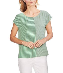 Vince Camuto Womens Linear Mix Pullover Blouse