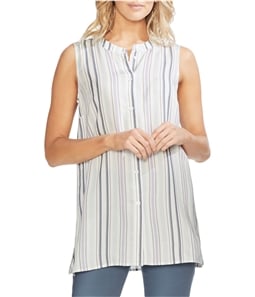 Vince Camuto Womens Sleeveless Button Down Blouse