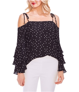 Vince Camuto Womens Tiered-Sleeve Cold Shoulder Blouse