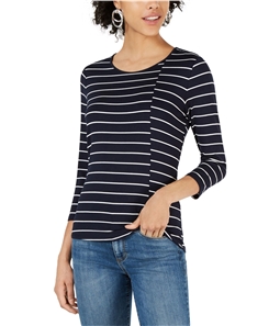 Vince Camuto Womens Striped Pullover Blouse