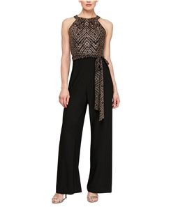 SLNY Womens Belted Jumpsuit
