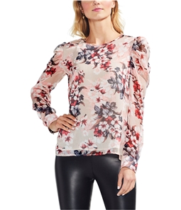 Vince Camuto Womens Puff-Shoulder Pullover Blouse